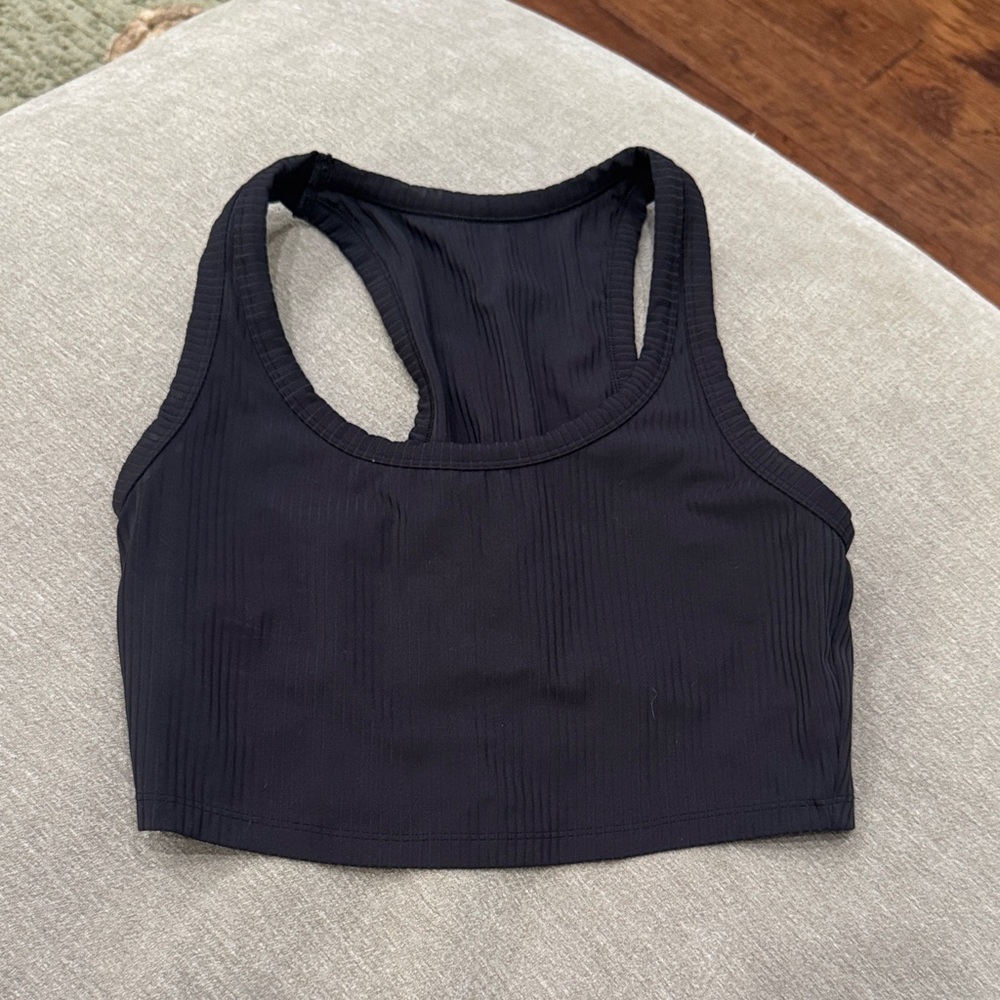Black Ribbed Crop Top